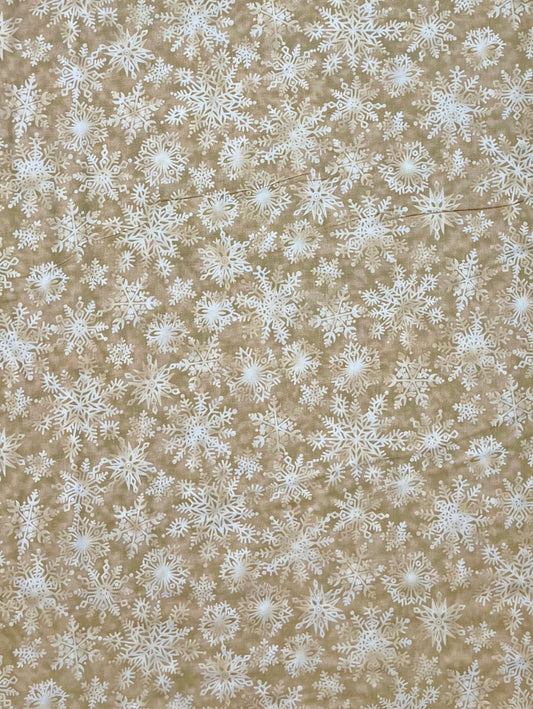 R255312-192 WINTERLY WONDERFUL BEIGE SNOWFLAKES