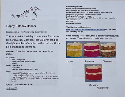 BIRTHDAY BANNER PATTERN