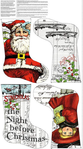 NICOLAS PD12331 VINTAGE CHRISTMAS STOCKING PANEL
