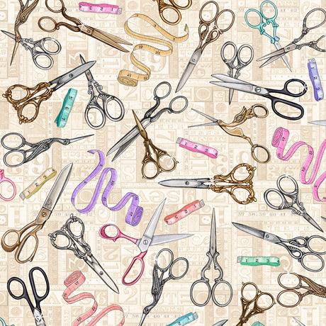 TAILOR MADE 27338-E  VINTAGE SCISSORS TAUPE