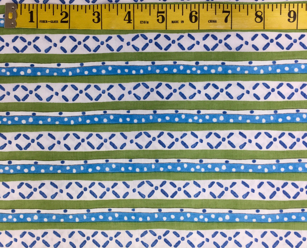 TANGIER BLUE & GREEN X STRIPE