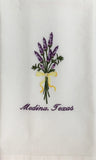 LAVENDER  BOUQUET EMBROIDERED TEA TOWEL