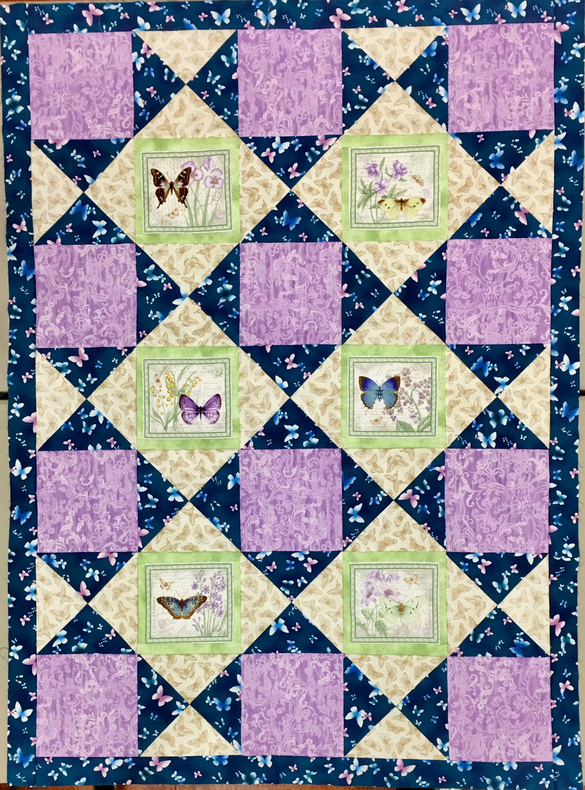 SPRING BUTTERFLIES FINISHED QUILT