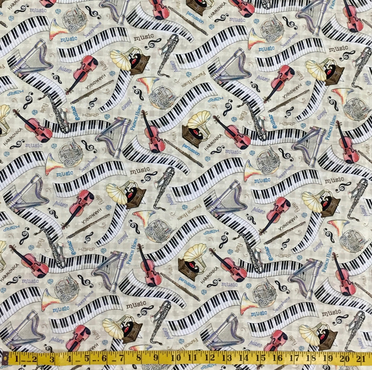 ROW BY ROW SEW MUSICAL C5937 TAN