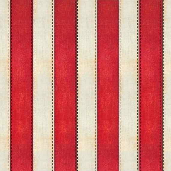 AMERICAN HONOR B-8338-88 RED & TAN STRIPE FABRIC