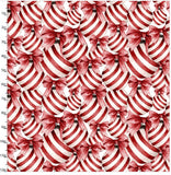 WINTER FOREST STRIPED ORNAMENTS ON WHITE