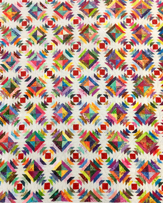 Pineapple block quilt using the Creative Grids ruler