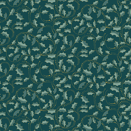 LEAF SCROLL - TEAL