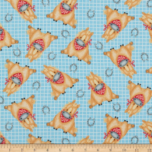 COMFY FLANNEL N-1035-11 BLUE HORSE