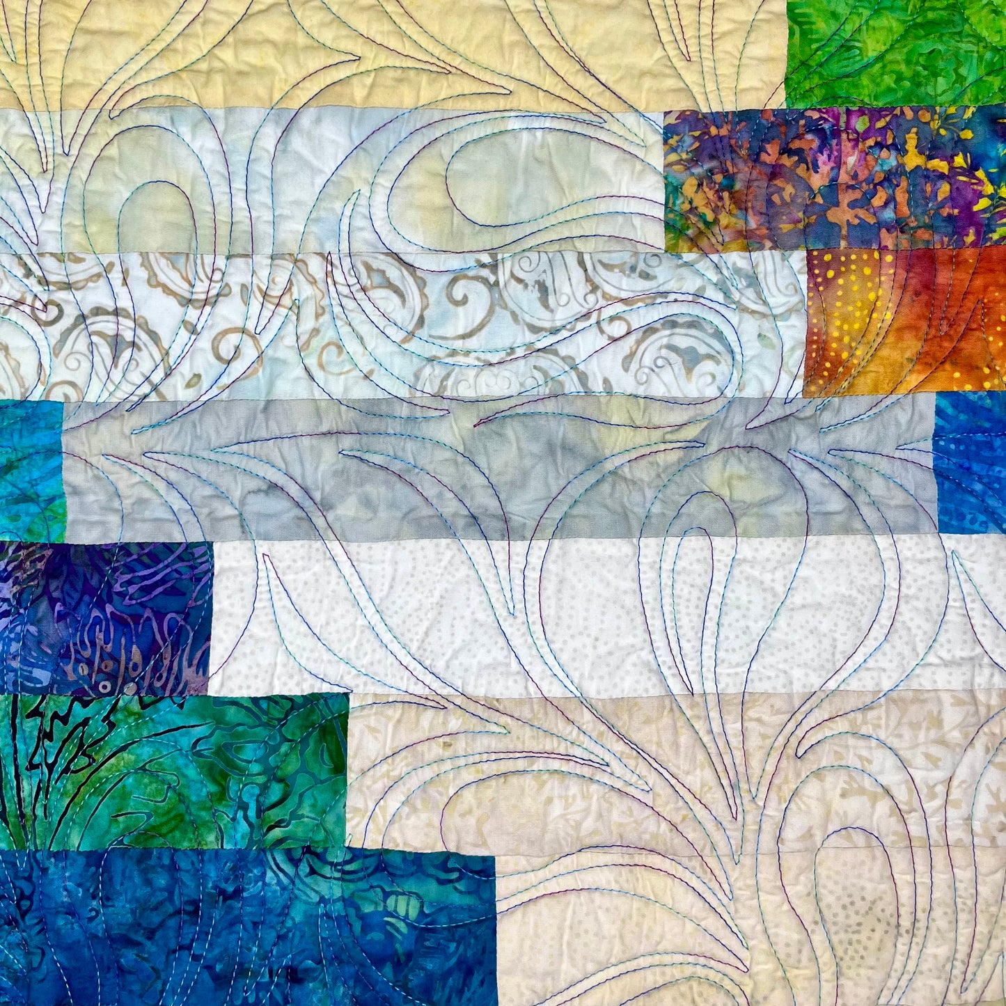 batiks with variegated thread