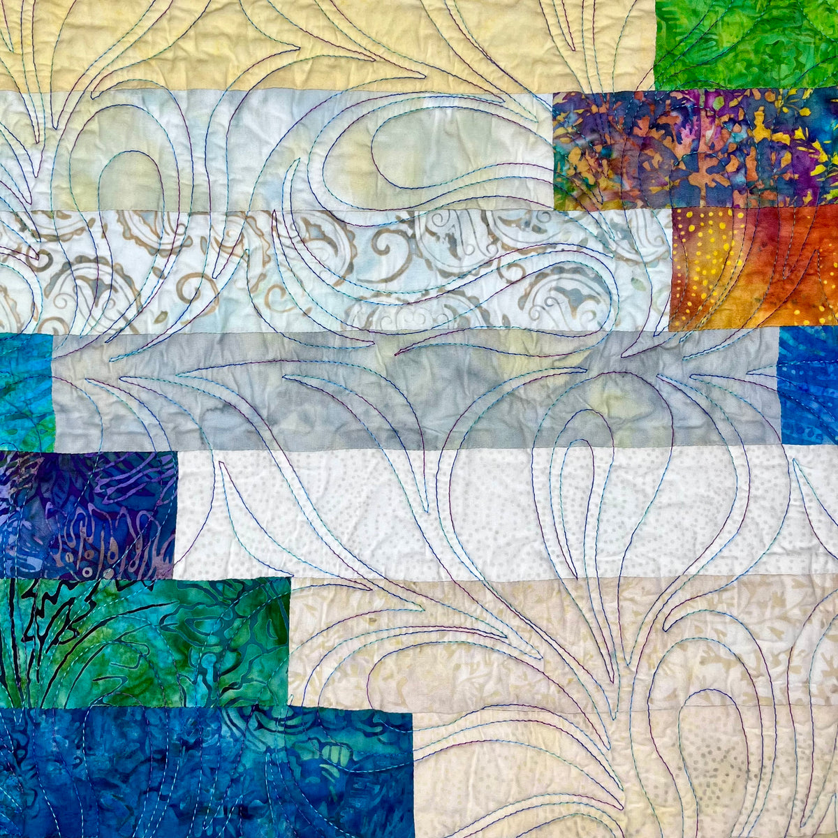 batiks with variegated thread