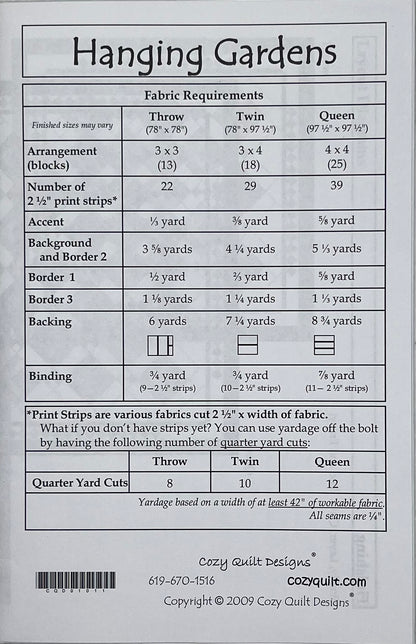 "HANGING GARDENS" QUILT PATTERN