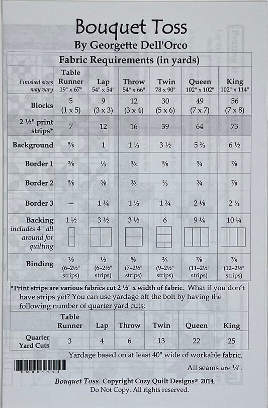 "BOUQUET TOSS" QUILT PATTERN