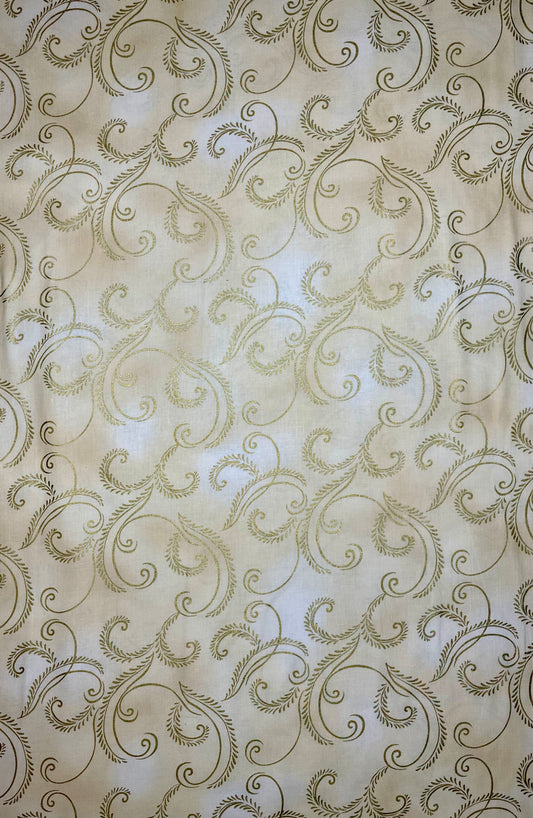 AUTUMN SPLENDOR 8419M METALLIC GOLD SWIRLS