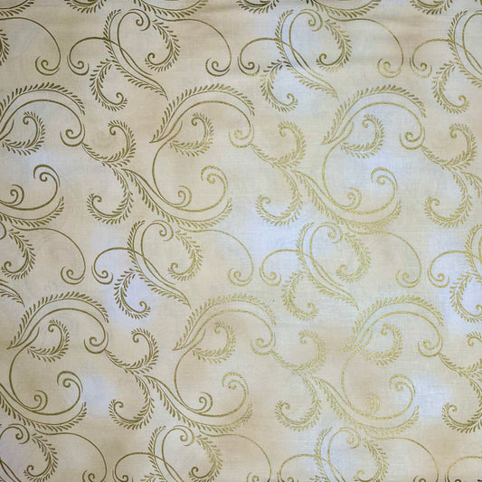 AUTUMN SPLENDOR 8419M METALLIC GOLD SWIRLS
