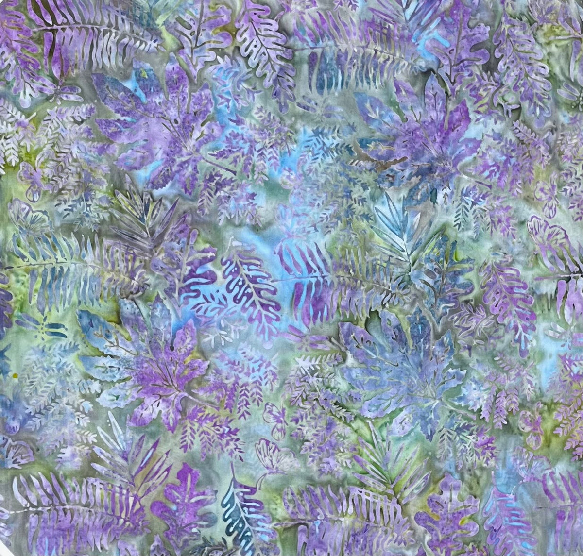 KG02-P1 PURPLE/GREEN LEAF BATIK