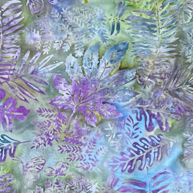 KG02-P1 PURPLE/GREEN LEAF BATIK