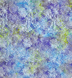 IB103-D1 PURPLE/BLUE JUNGLE LEAVES BATIK