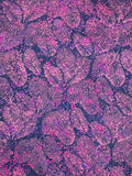 91-L3 BLACK & PLUM LEAVES BATIK