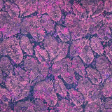 91-L3 BLACK & PLUM LEAVES BATIK