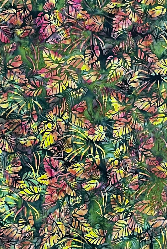 IB108-C1 SUNSET GREEN FOREST BATIK