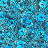 KI01-E2 TEAL FLOWER POWER BATIK