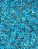KI01-E2 TEAL FLOWER POWER BATIK
