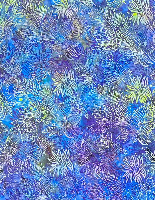 IB103-D2 DARK BLUE JUNGLE LEAVES BATIK