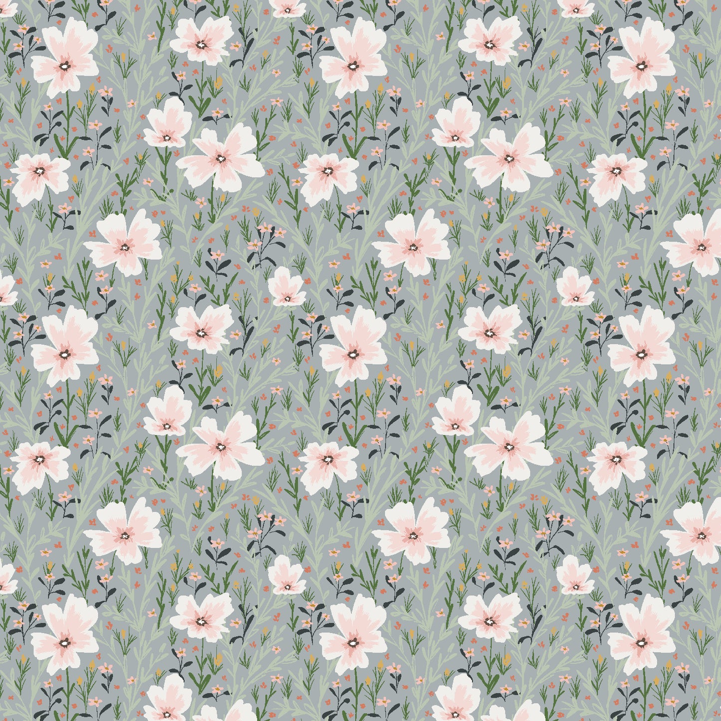 LM11-C83 FLOWERS ON GREY