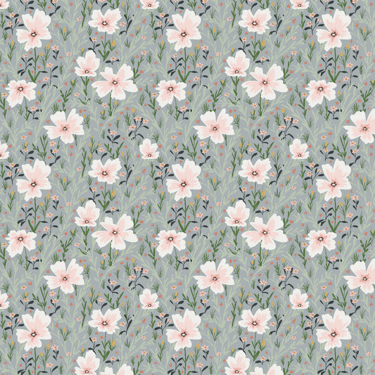 LM11-C83 FLOWERS ON GREY