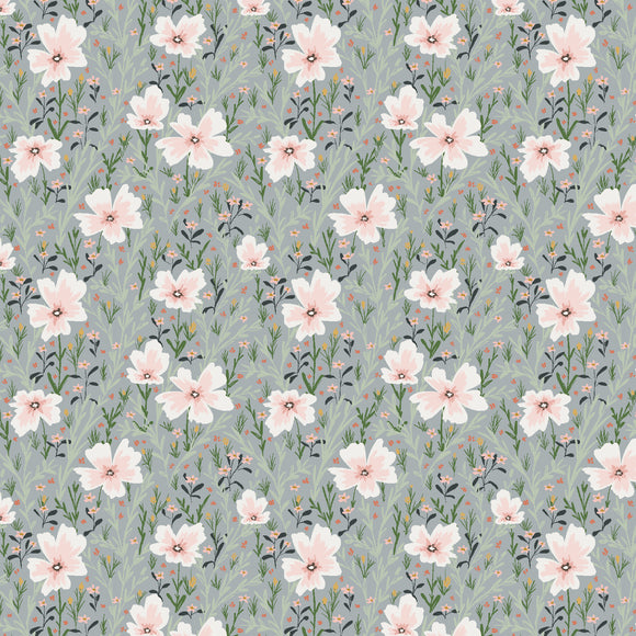 LM11-C83 FLOWERS ON GREY