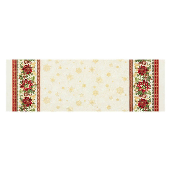 HOLIDAY FLOURISH 11 WIDE 17343-223 GOLD TABLE CLOTH