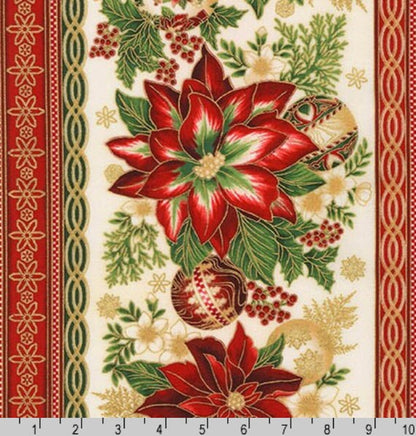 HOLIDAY FLOURISH 11 WIDE 17343-223 GOLD TABLE CLOTH