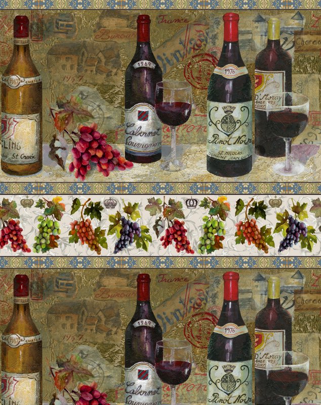 WINE COUNTRY 253-33 BORDER PRINT
