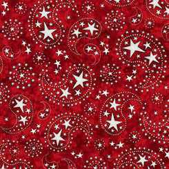 ALL AMERICAN 27618-R STARS PAISLEY RED