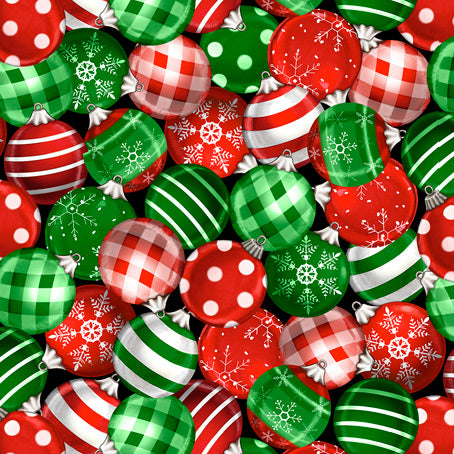 WINTER GREETINGS 28340-RG  RED AND GREEN ORNAMENTS