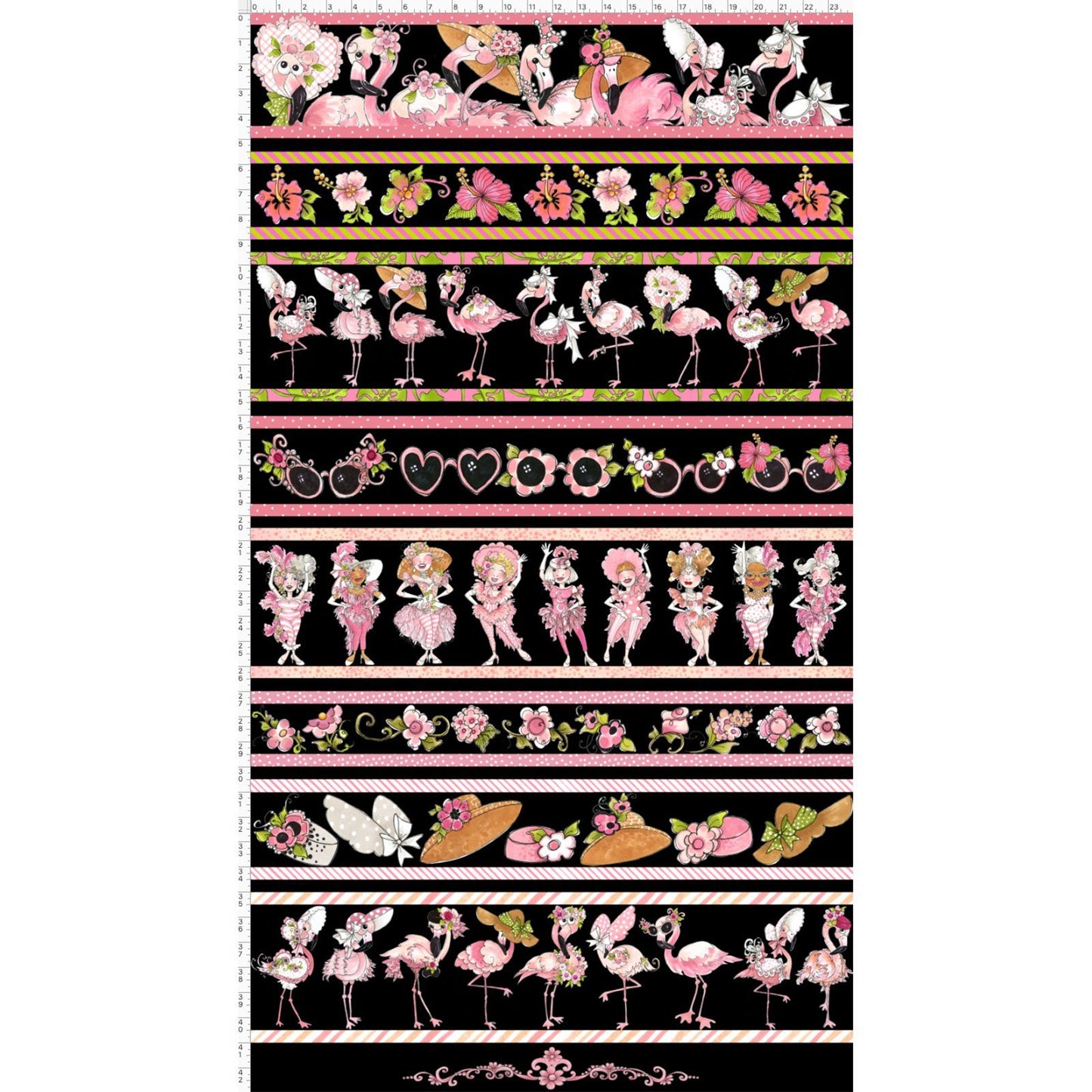 692-331 FLAMINGO BORDER PRINT