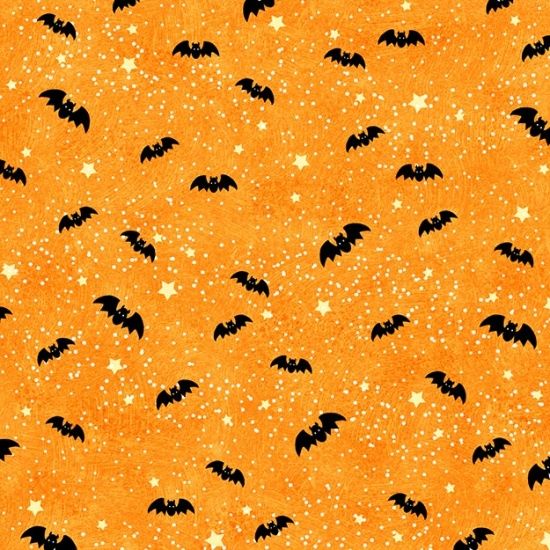 TOIL & TROUBLE BATS ON ORANGE