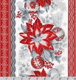 HOLIDAY FLOURISH 11 WIDE 17343-186 SILVER TABLE CLOTH