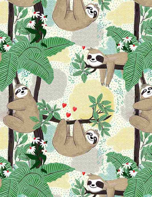 SLOTHS HANGING ON BRANCHES FUN-CD8846 CREAM