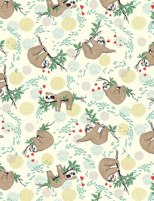 TOSSED HANGING SLOTHS ON BRANCHES FUN-CD8847  CREAM