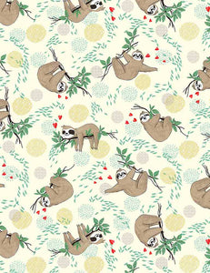 TOSSED HANGING SLOTHS ON BRANCHES FUN-CD8847  CREAM