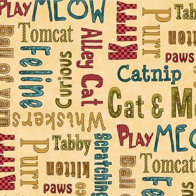 KITTY KAT KAPERS 8038-33 CAT WORDS