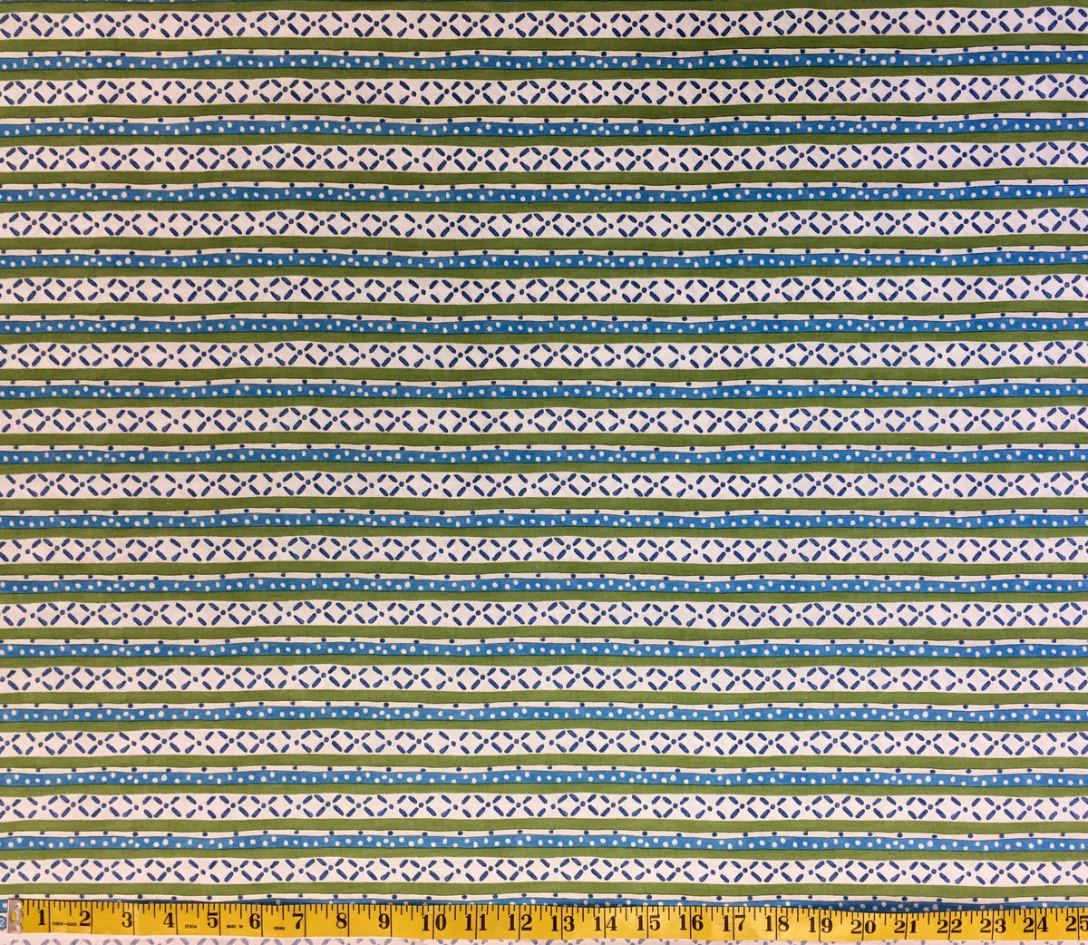 TANGIER BLUE & GREEN X STRIPE
