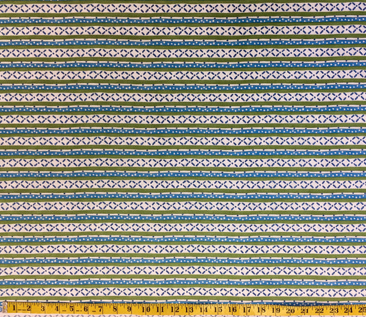 TANGIER BLUE & GREEN X STRIPE