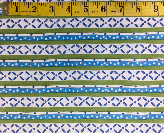 TANGIER BLUE & GREEN X STRIPE