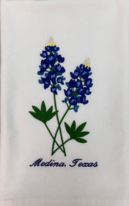 BLUE BONNET DUO EMBROIDERED TEA TOWEL