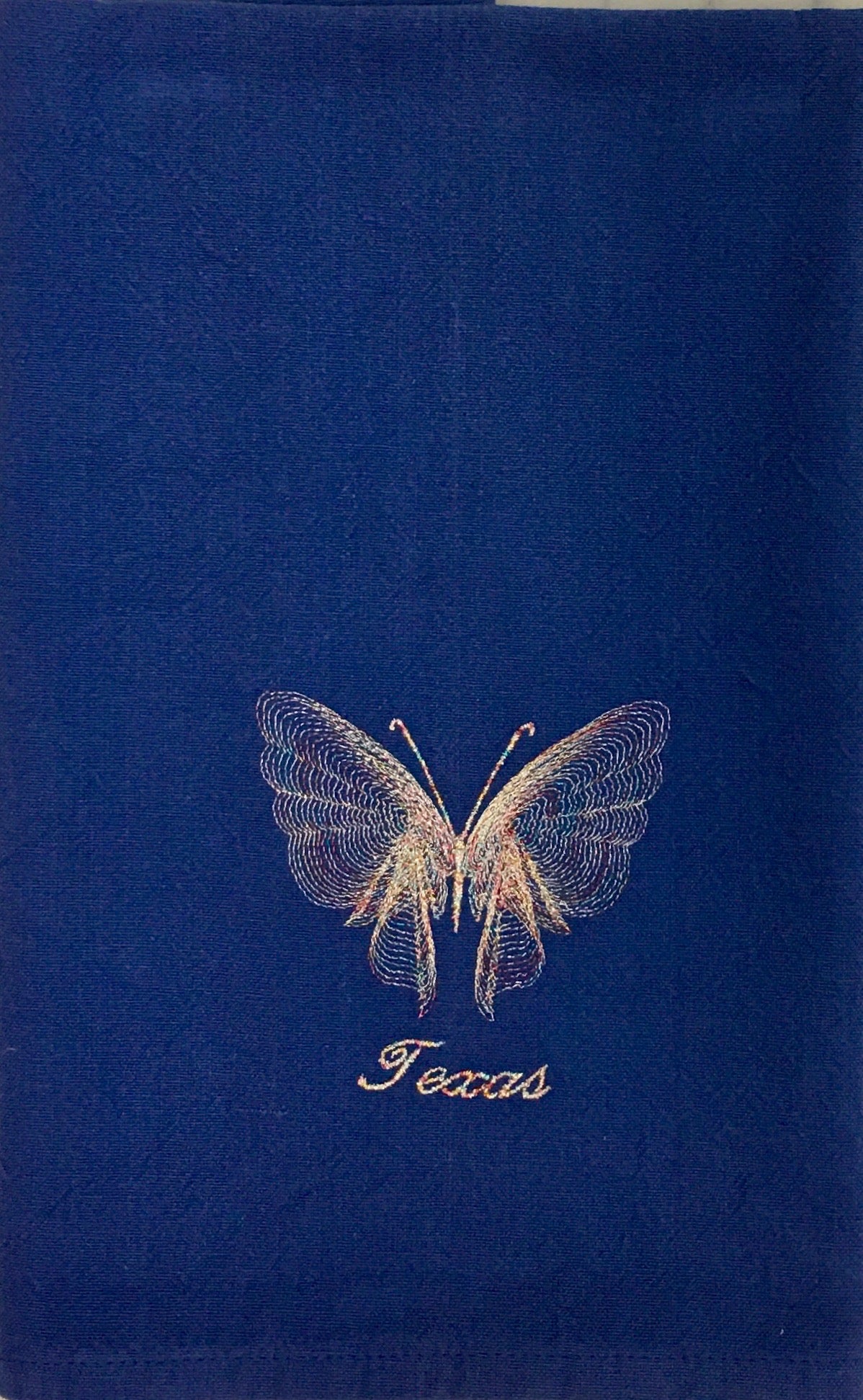 BUTTERFLY EMBROIDERED TEA TOWEL