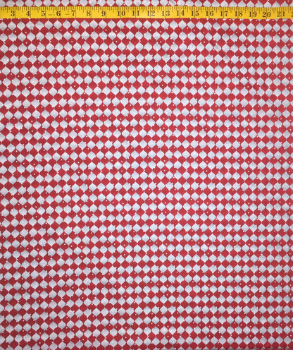 HOLIDAY CHEER 9688-98 RED & GREY HARLEQUIN CHECK