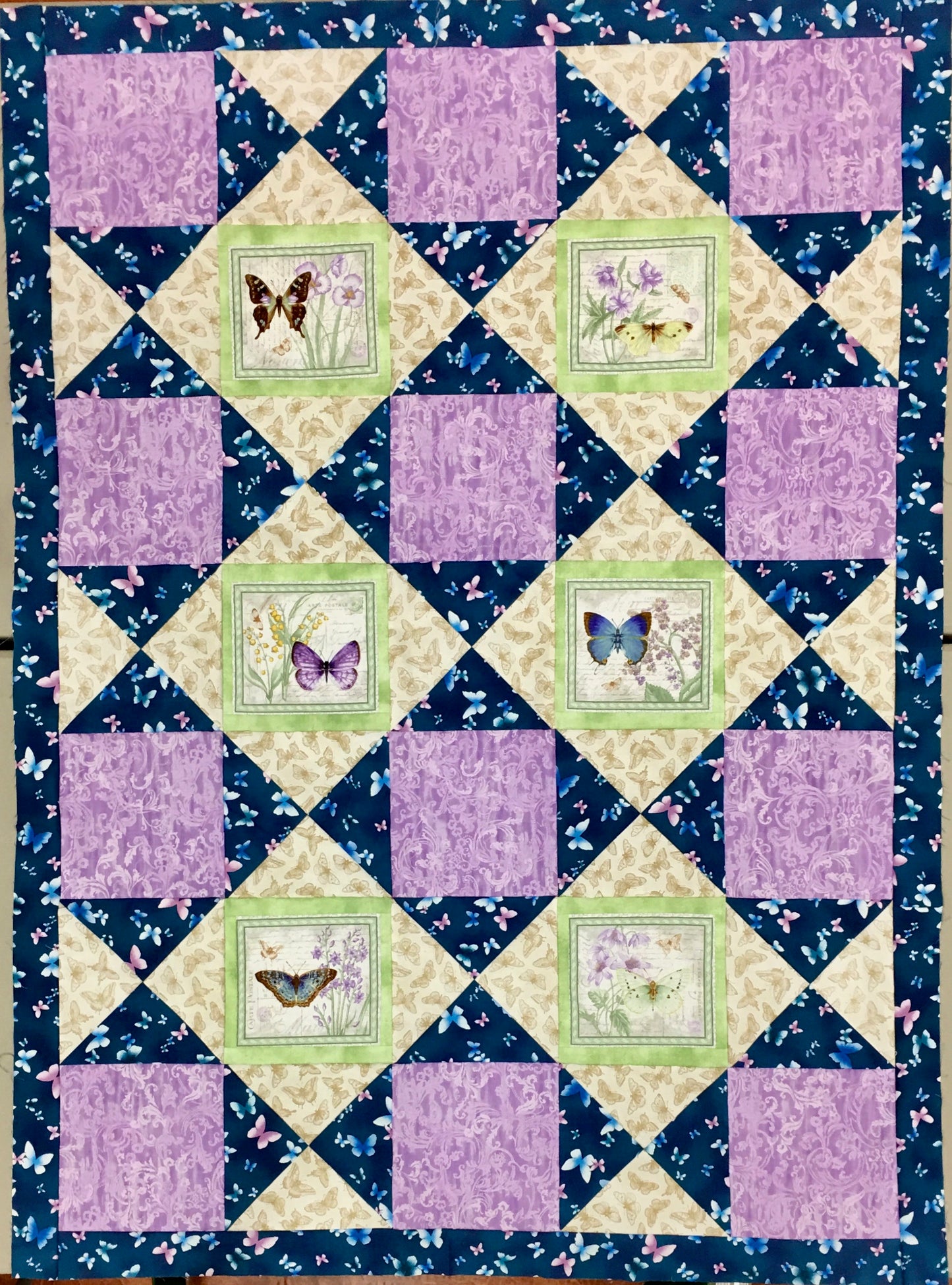 SPRING BUTTERFLIES FINISHED QUILT